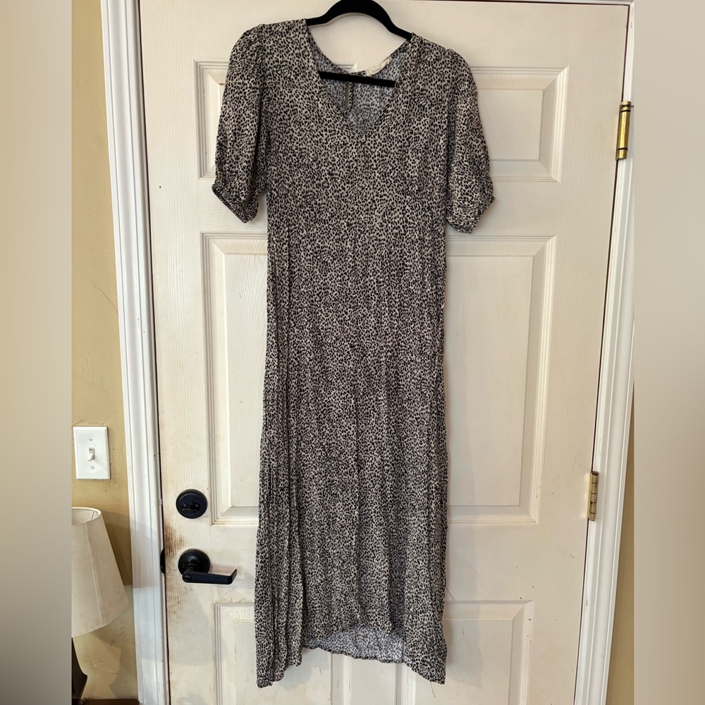 Together Red Puff Sleeve Midi Sundress